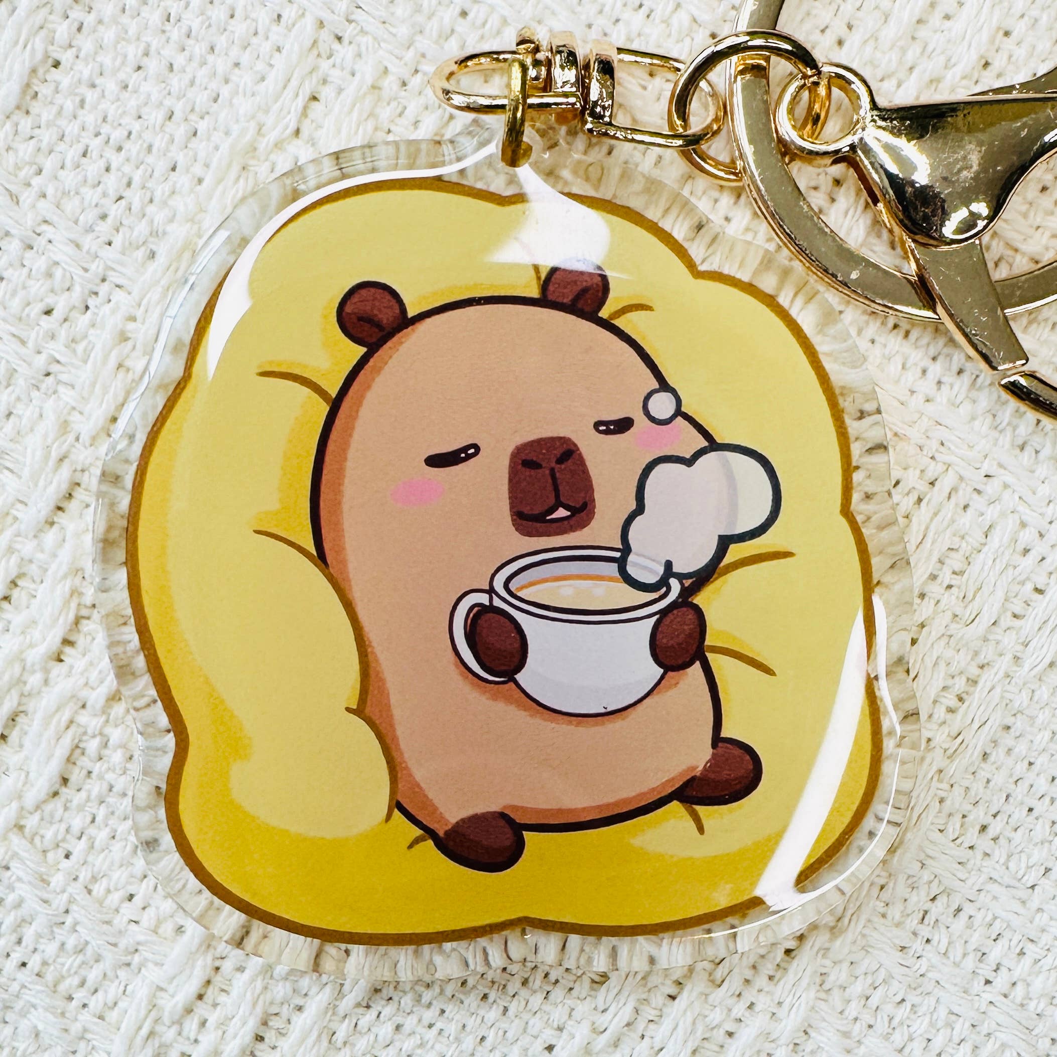CapyFun - Wholesale Keychain - Women's - Capybara Acrylic Keychain Cute Kawaii Dumpling Boba Tea Coffee Ice Cream Reading Orange Ramen Foodie Hot Pot Holiday Gift For Her28