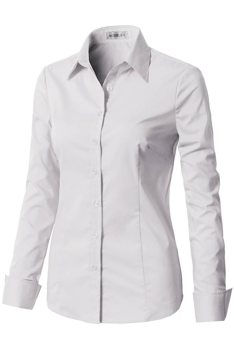 NINEXIS - Vente Chemise à col boutonné – femme - CWTDSL028_Chemises à col boutonné à manches longues101