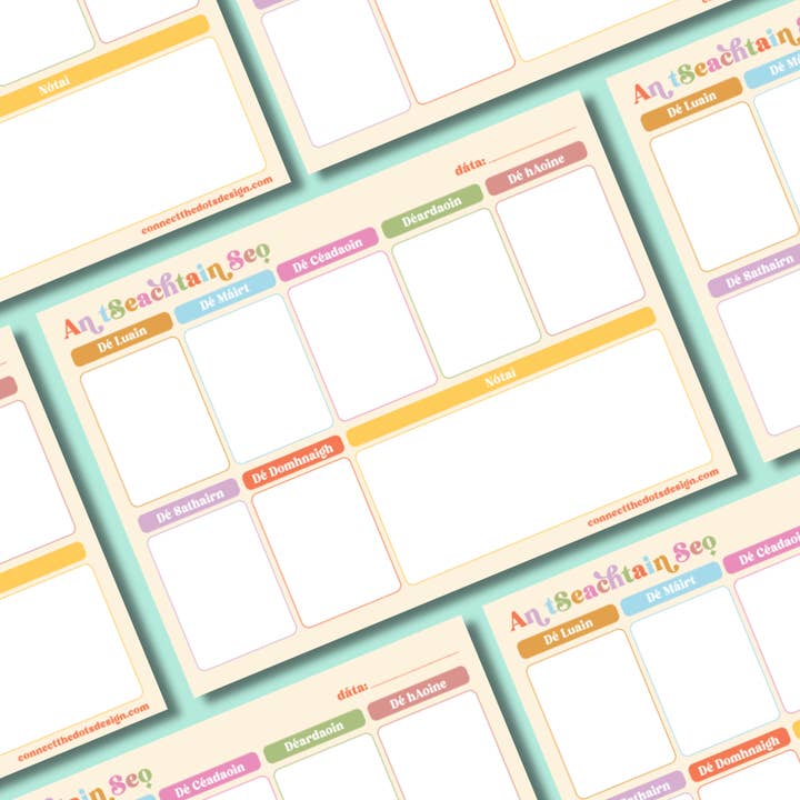An tSeachtain Seo A4 Weekly Planner for wholesale by Connect The Dots Design