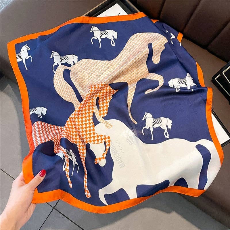 FurDecoration - Wholesale Scarf - Women's - Printed Satin Square Scarf1