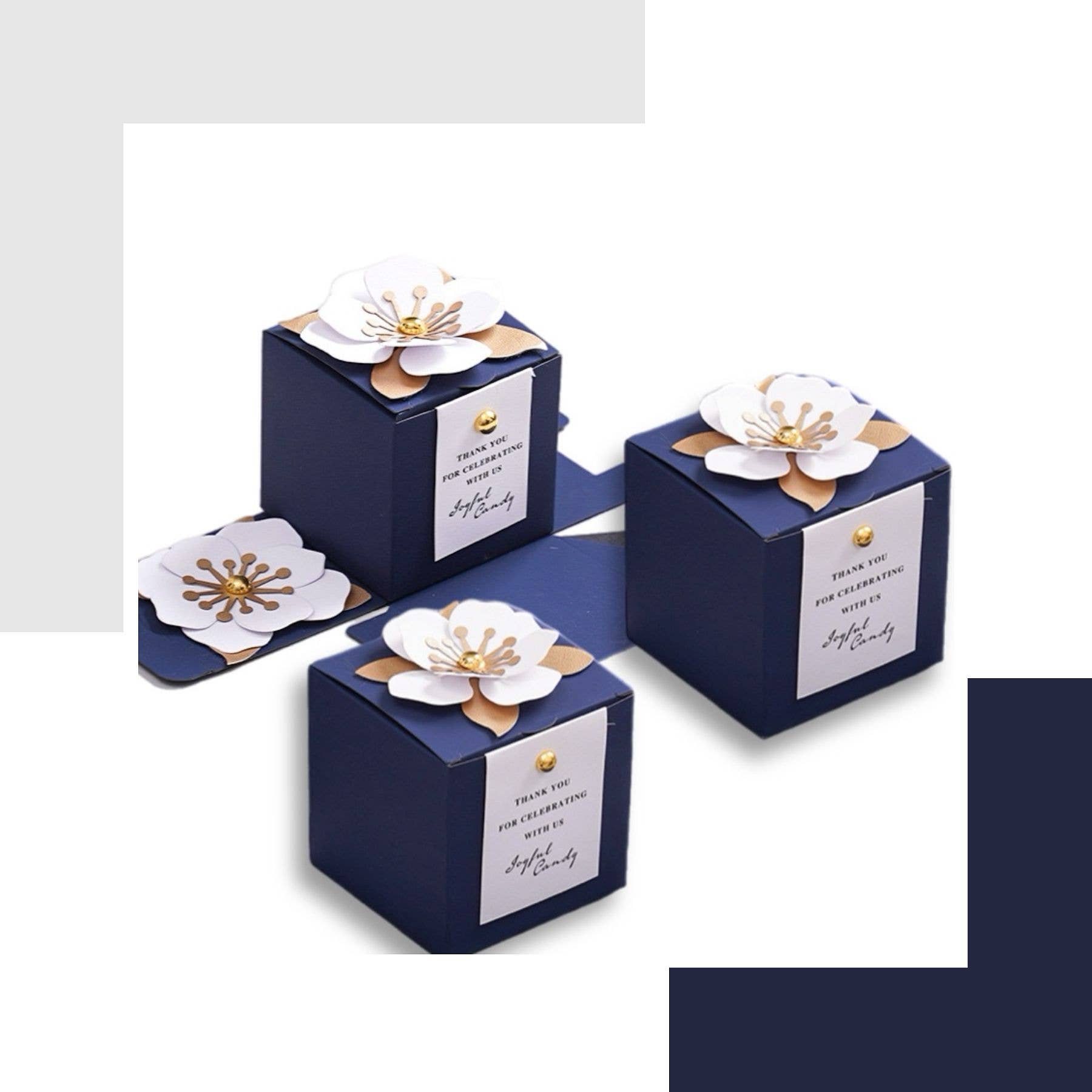 ANYGIFTGOODPACKINGBOX - Wholesale Party Favor Bag/Box - Luxury Navy Blue Elegant Flower Wedding Gift Favor Candy Box3