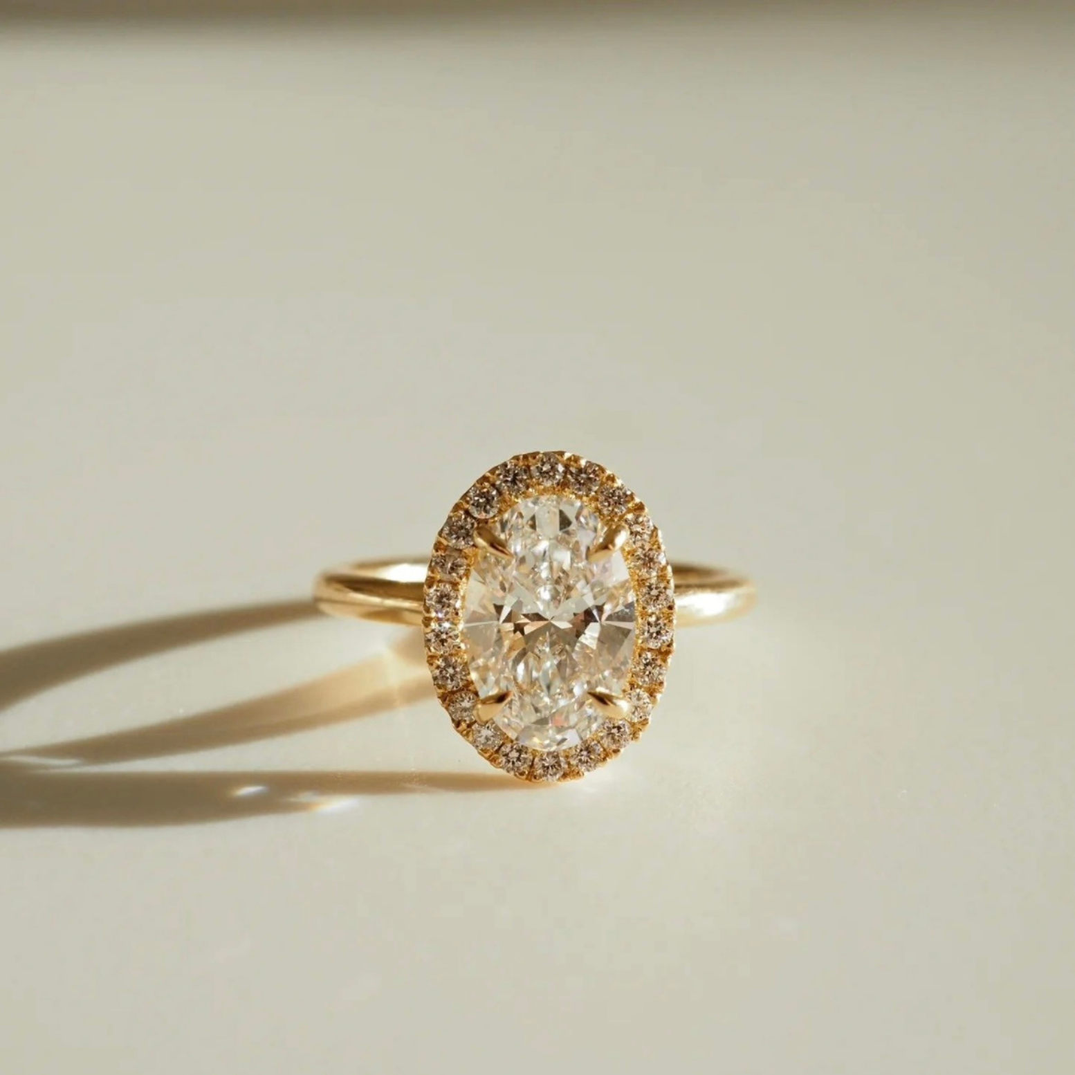 Triple C Diamonds – wholesale Engagement ring – 2 to 3 Carat Oval Cut Single Halo 14K Solid Gold Solitaire Diamond Engagement Ring0