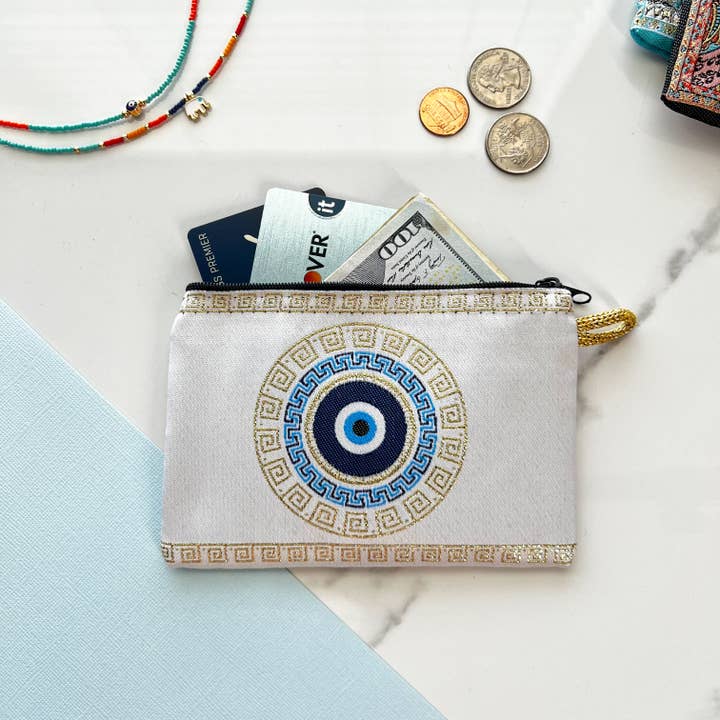 Umays Boho - Wholesale Coin Purse - Women's - Evil Eye Fabric Pouch, Handmade Boho Coin Purse