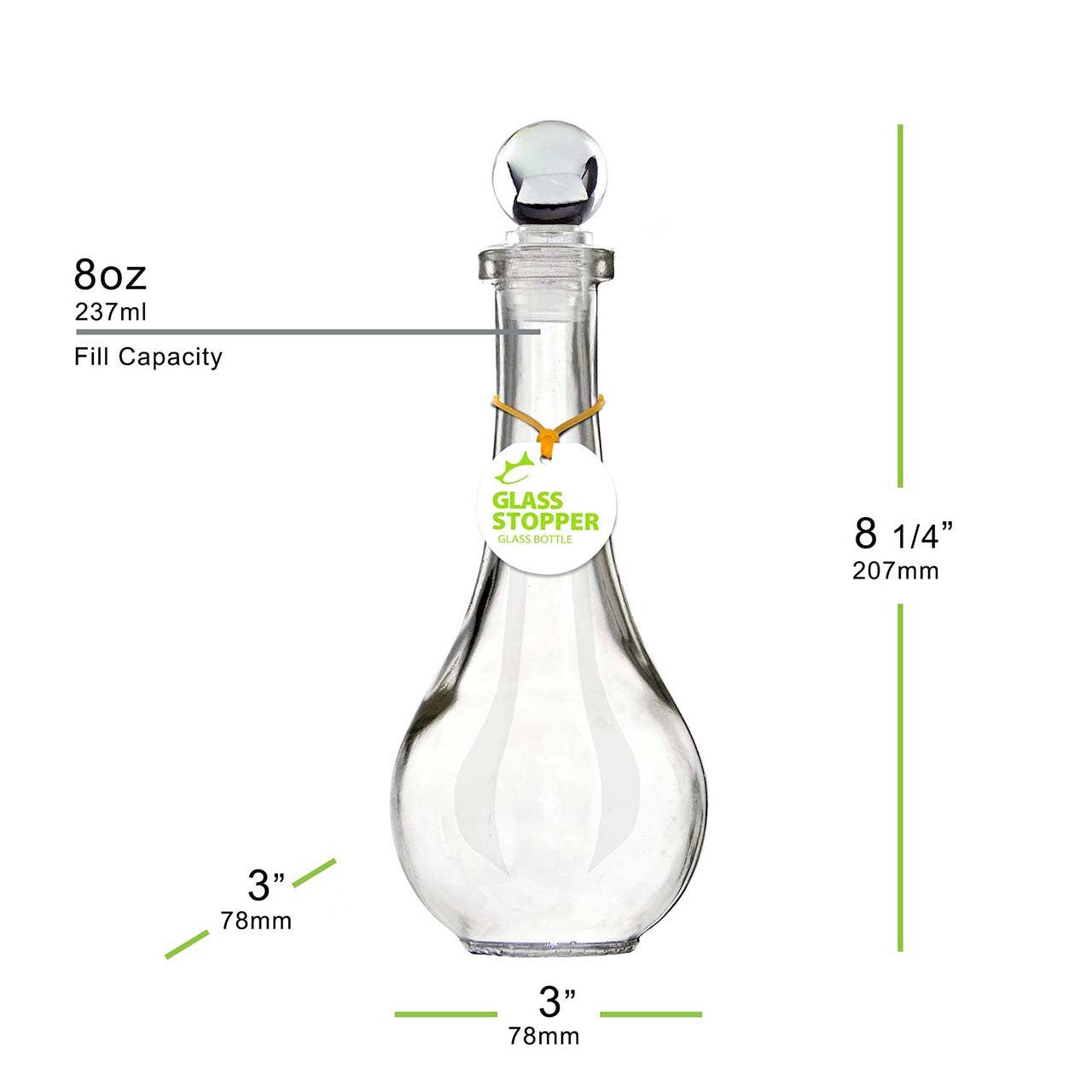 Couronne Co. - Wholesale Oil/Vinegar Dispenser - Drop 8Oz Recycled Glass Bottle W/ Glass Top1