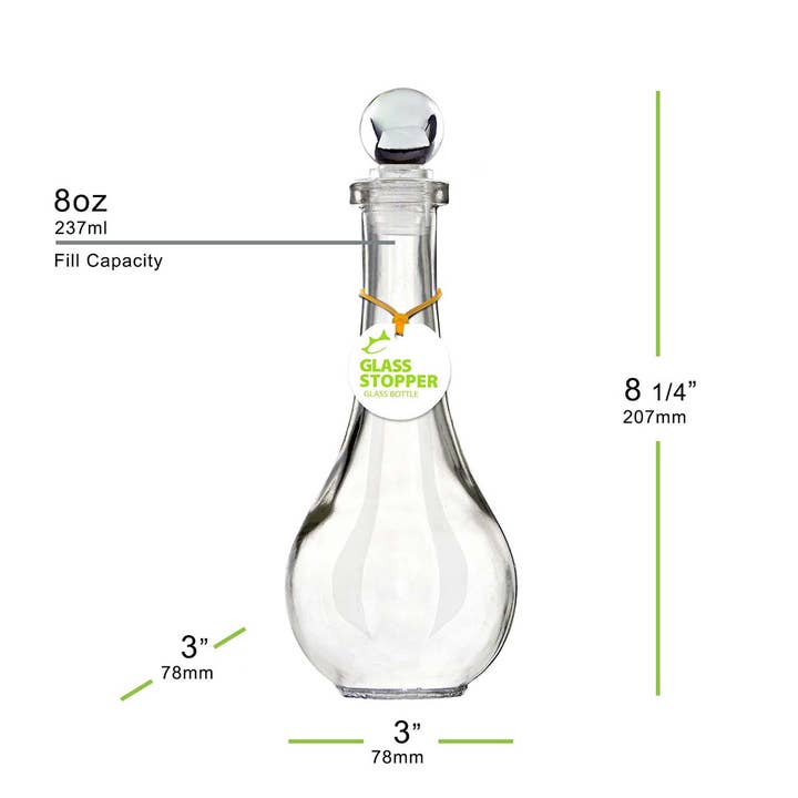 Couronne Co. - Wholesale Oil/Vinegar Dispenser - Drop 8Oz Recycled Glass Bottle W/ Glass Top1