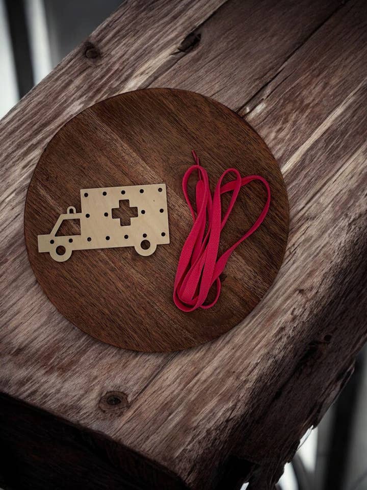 Wooden Vehicle Lacing Activity – Perfect for Fine Motor Skills and Educational Play for wholesale by Montgomery and Claire