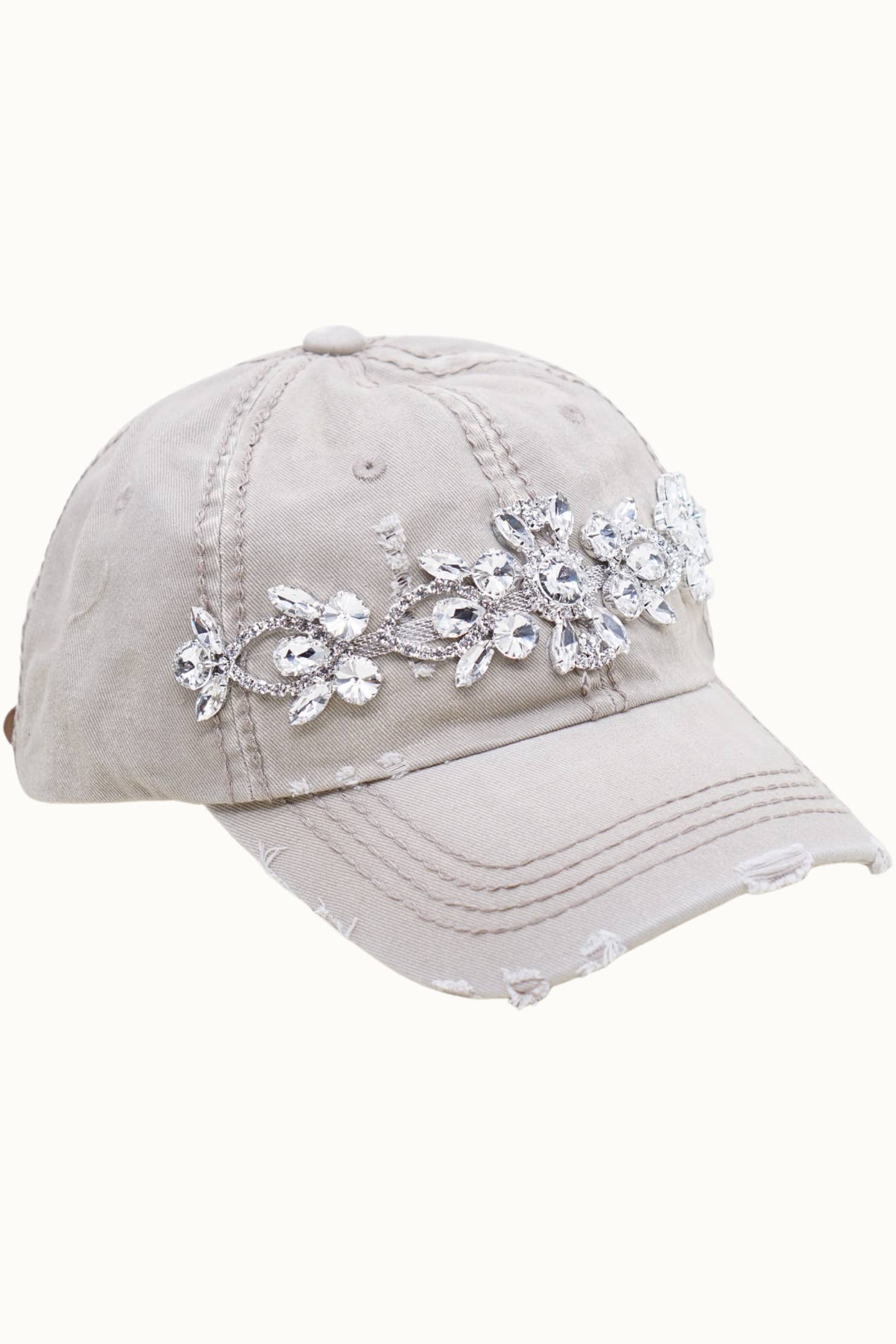 Olive & Pique - Venta al por mayor Gorra de béisbol - Mujer - Gorra desgastada Bejeweled Bling Glitz, ajustable3