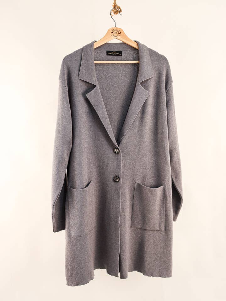 Blazer long en maille - Gris pour la vente par ARMAZÉM DAS MALHAS