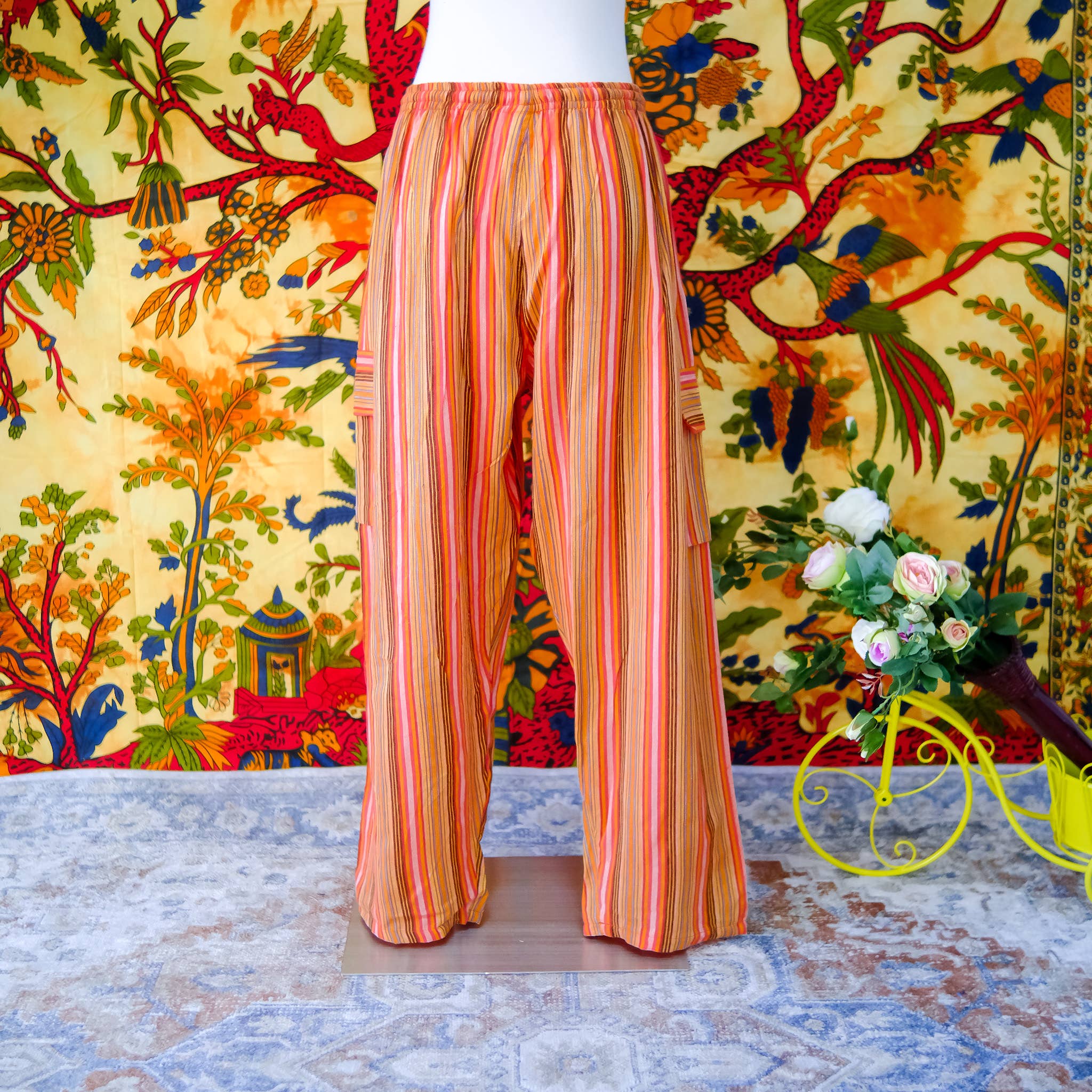 Karma Nepal Crafts - Wholesale Pants - Unisex - Multicolor Unisex Cotton Cargo Pants12