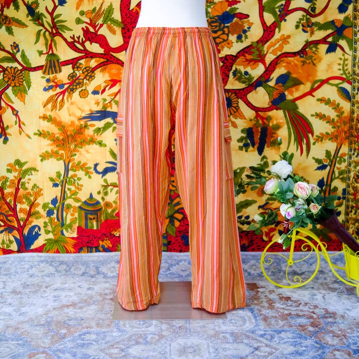 Karma Nepal Crafts - Wholesale Pants - Unisex - Multicolor Unisex Cotton Cargo Pants12