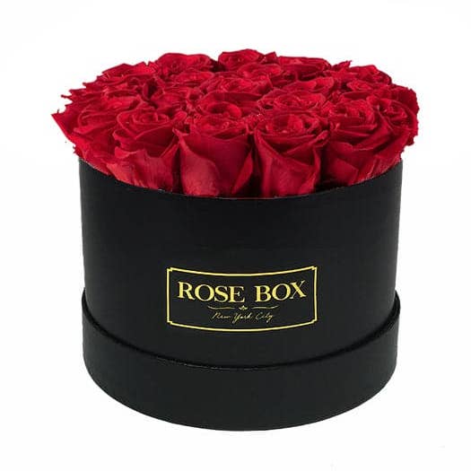 Caja negra mediana personalizada para venta al por mayor de Rose Box NYC