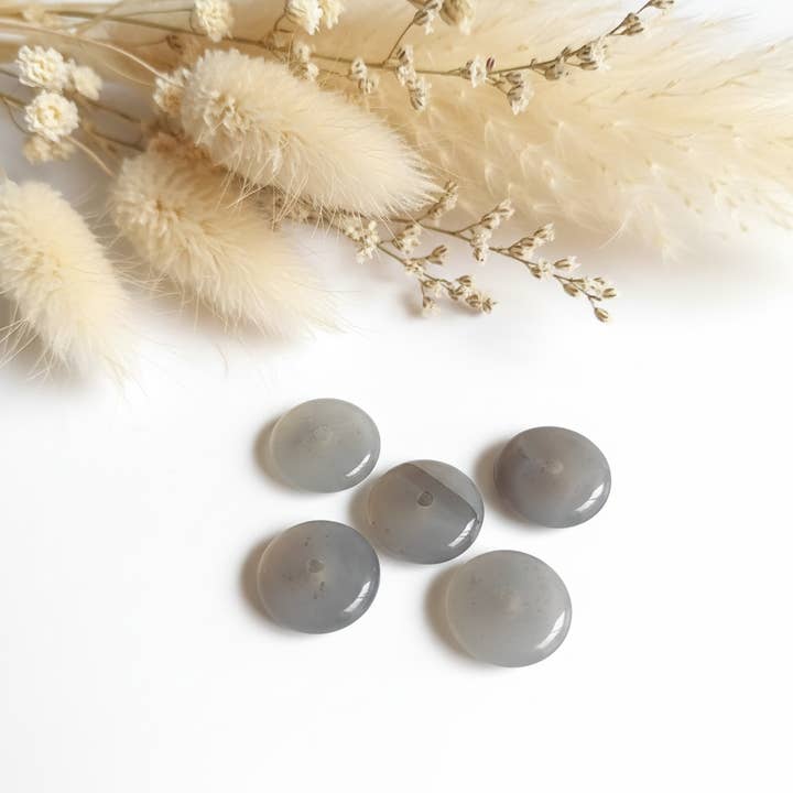 Pendentif Pierre Agate Grise - Donut pour la vente par Produtos Namasté