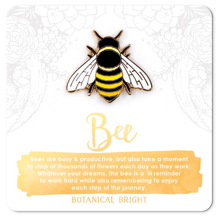 Bee Enamel Pin for wholesale by Botanical Bright