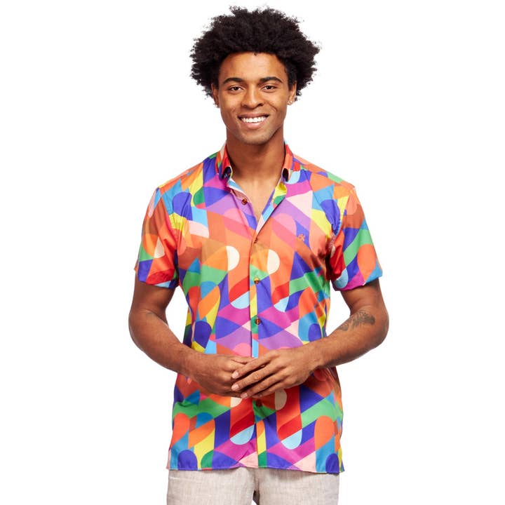 Chemise boutonnée à manches courtes Good Times pour la vente par EIGHT X