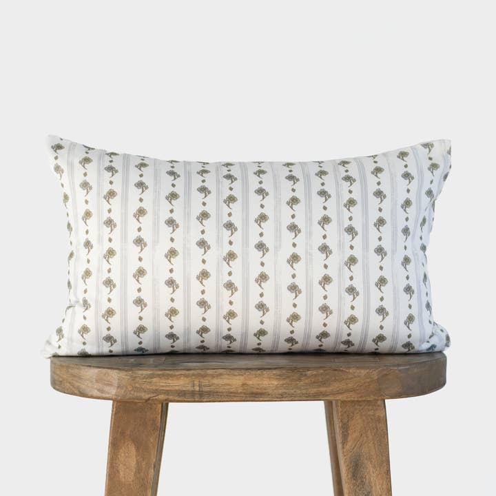 Floral Stripe Lumbar 12x20" | 12x40" for wholesale by Woven Nook