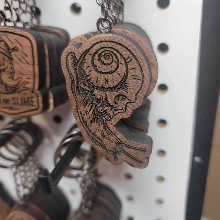 Death Snail Keychain for wholesale by Two Makers Crew