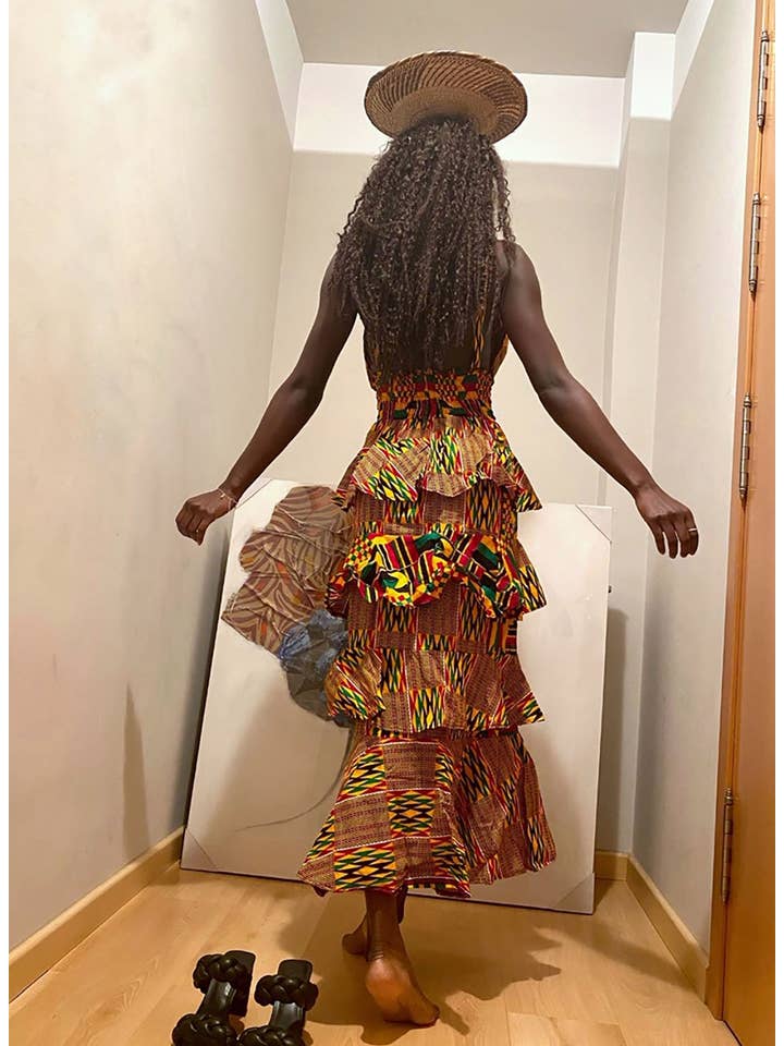 SUESES - Wholesale Dress - Women's - Hand Crafted Wax Fabric Cotton Colorful Dresses, Hand Sewn2