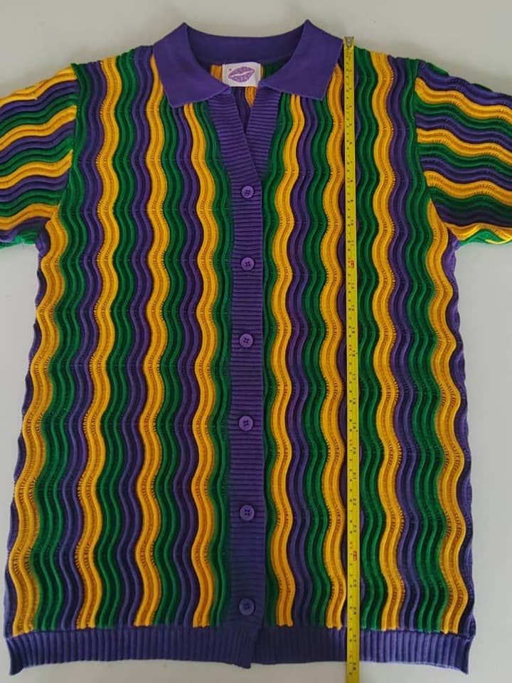 Mardi Gras Groovy Knit Shirt for wholesale by Sparkle City