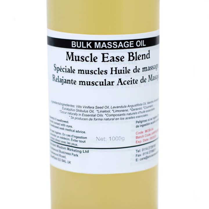AW Aromatics Limited – wholesale Aromatherapy lotion/oil – ''Muscle Ease'' Massage Oil / Bath Oil 1L1