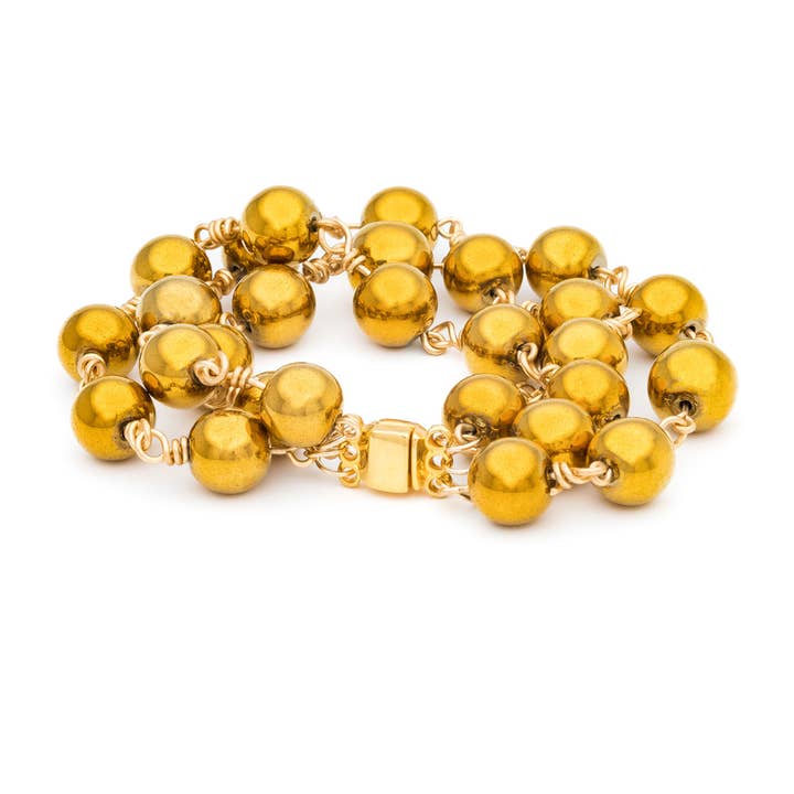 Pulsera de hematita con cierre magnético dorado - Socialite Goldie para venta al por mayor de Rejected Hearts Club