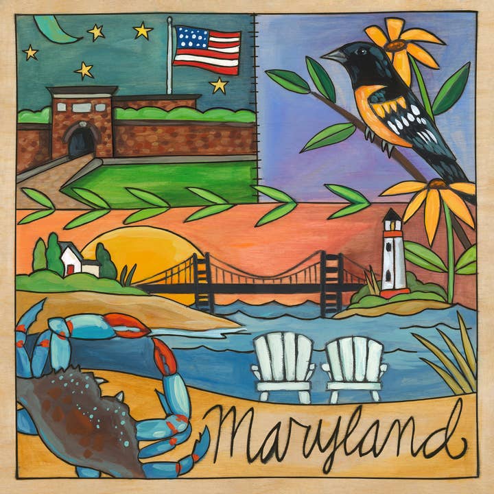 Placa de pared «Free State» | Maryland, 9 x 9 para venta al por mayor de Sticks