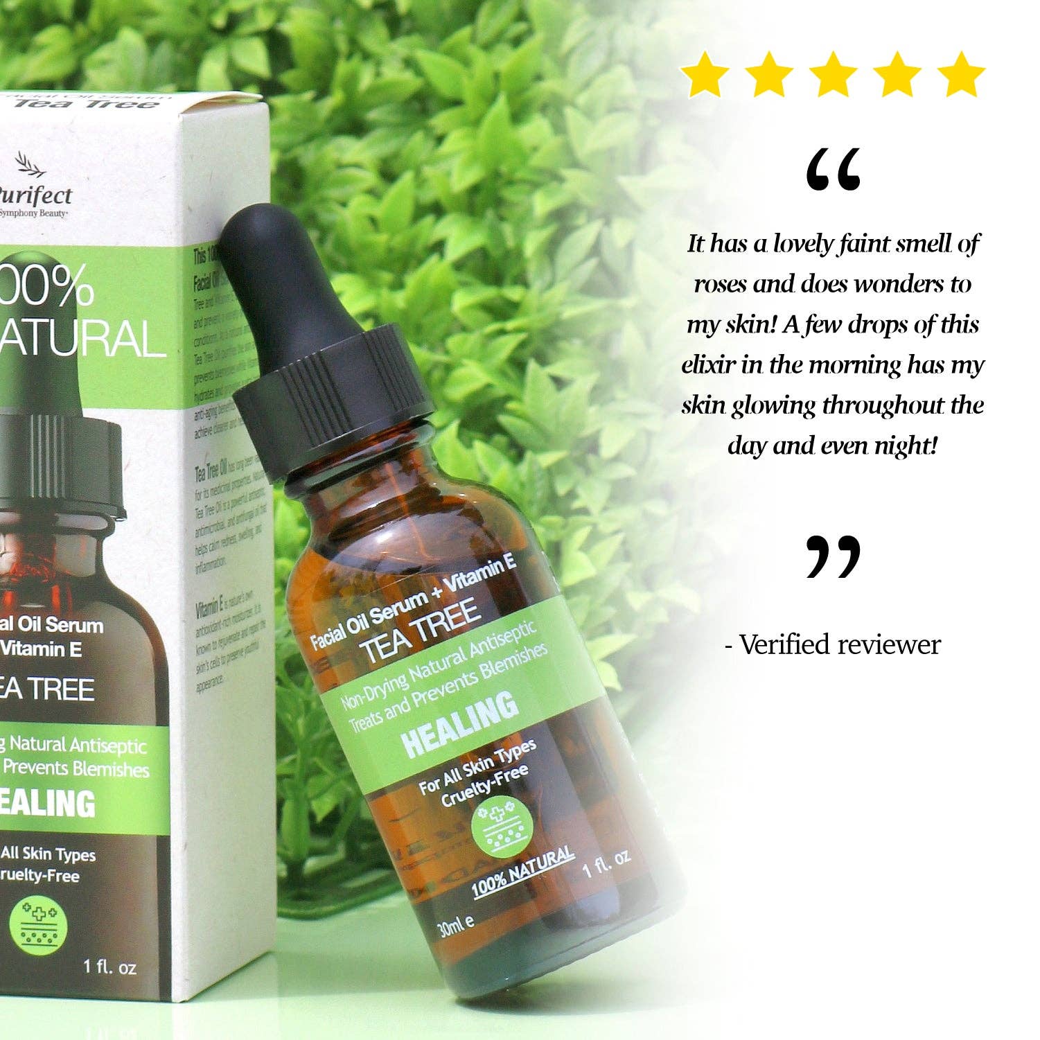 Symphony Beauty - Wholesale Facial Oil - Purifect Tea Tree Healing Facial Oil Serum - 30ml 5