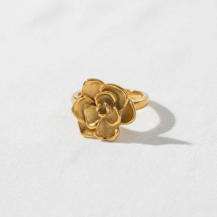 paperln - Wholesale Cocktail/Statement Ring - Floral Open-Design Ring with Chic Appeal