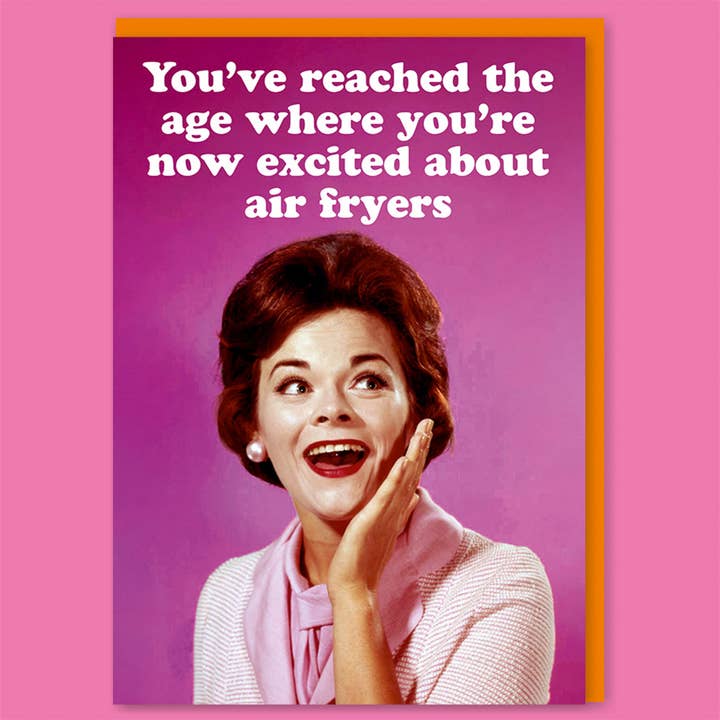 Excited about air fryers Greeting Card for wholesale by Dean Morris Cards