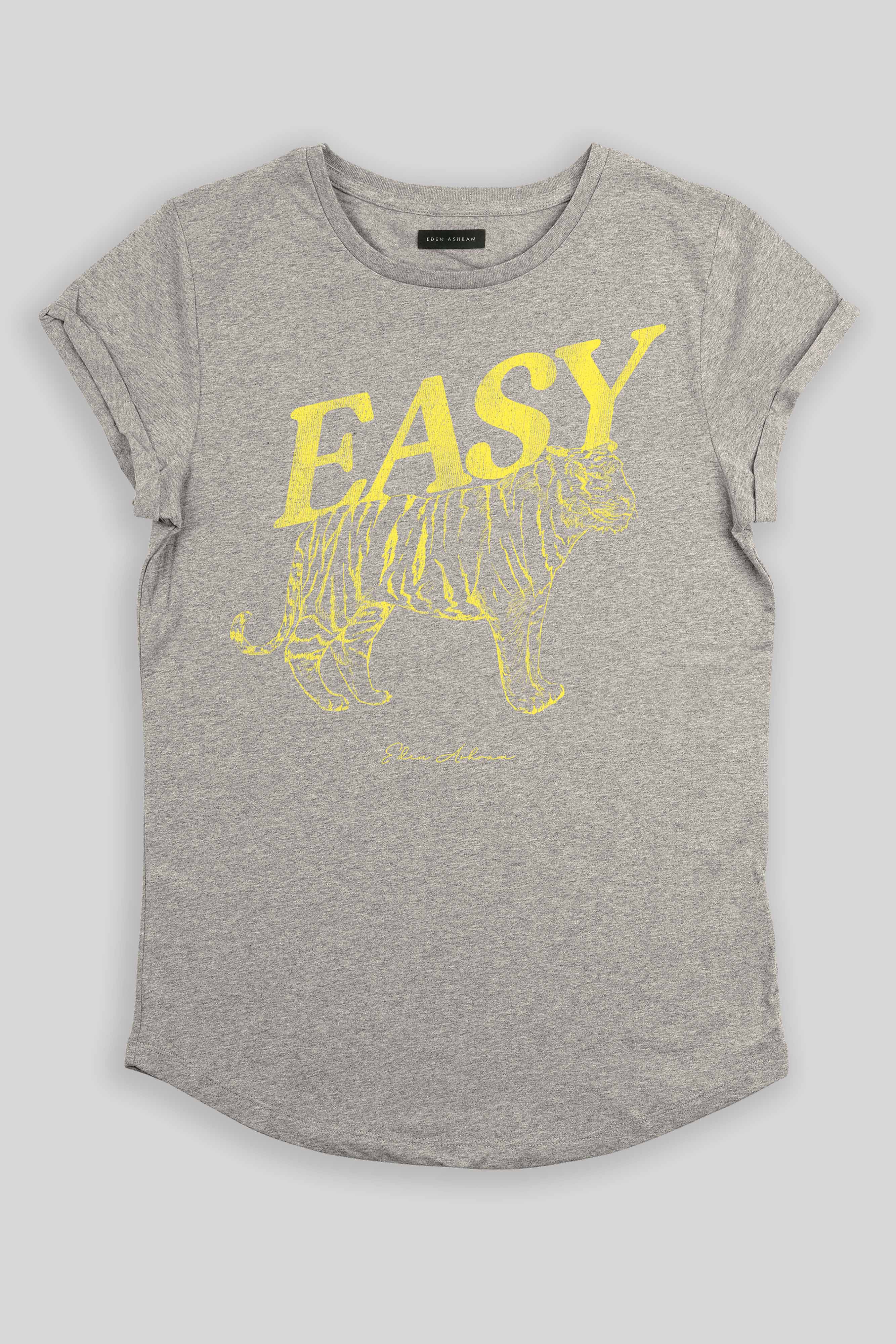 Eden Ashram - Vendita all'ingrosso Maglietta serigrafata - Donna - T-shirt premium con maniche arrotolate Easy Tiger8