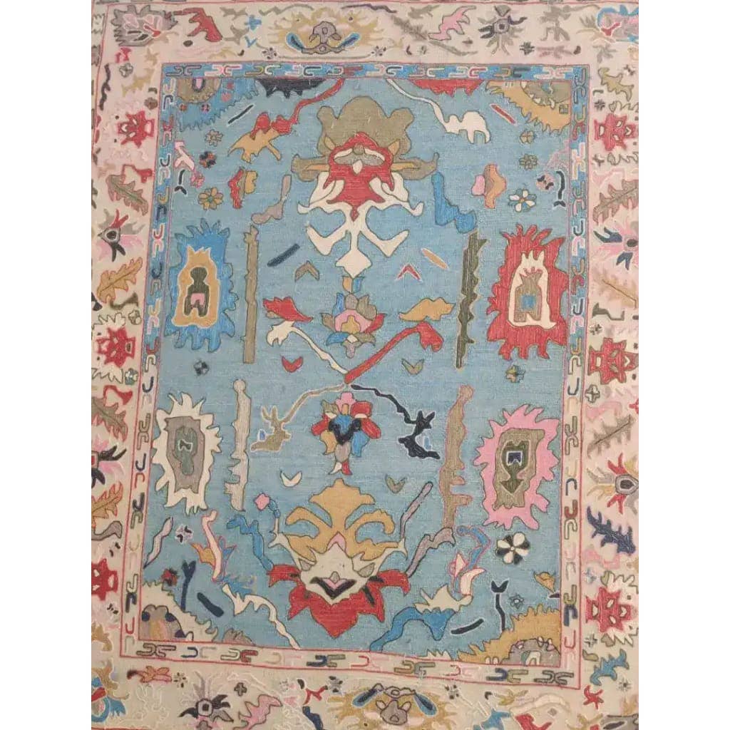 Maia Homes – Tapete por atacado – Tapete de Lã Tradicional Floral Tufado à Mão - Azul6