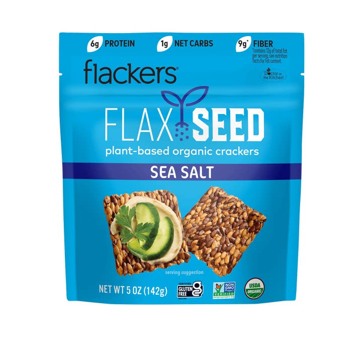 Dr. In The Kitchen, LLC - Wholesale Crackers - Flackers Organic Flax Seed Crackers, Sea Salt