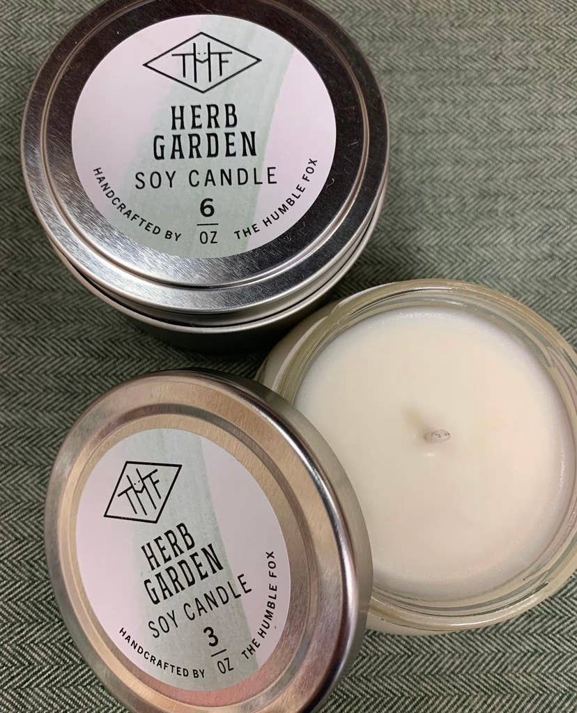 The Humble Fox Candle Co. - Wholesale Travel Candles - Herb Garden Soy Candle - 6oz Tin1