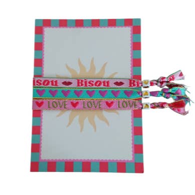 Bracelet Text Ribbon Greeting Card Bisou for wholesale by Sansira Jewelry
