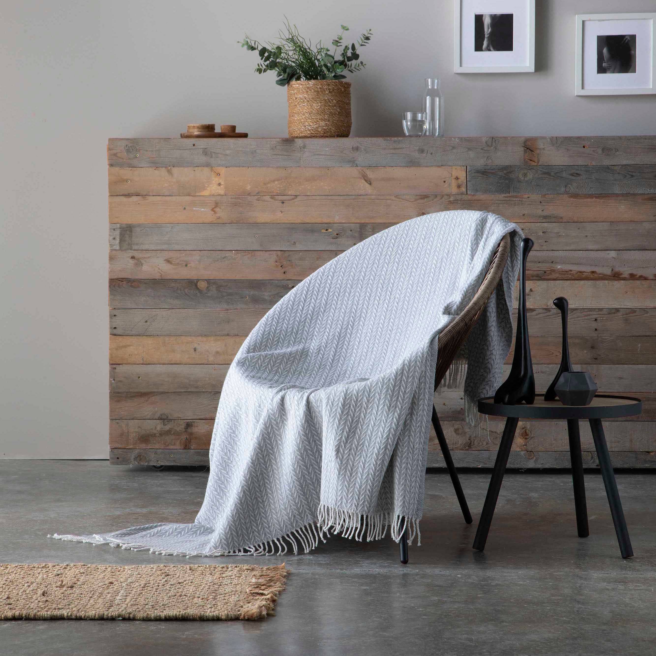 Creaciones Euromoda SL (Naturals Home) – Engroshandel Tæppe – Naturals - Manta Espiga - grå0