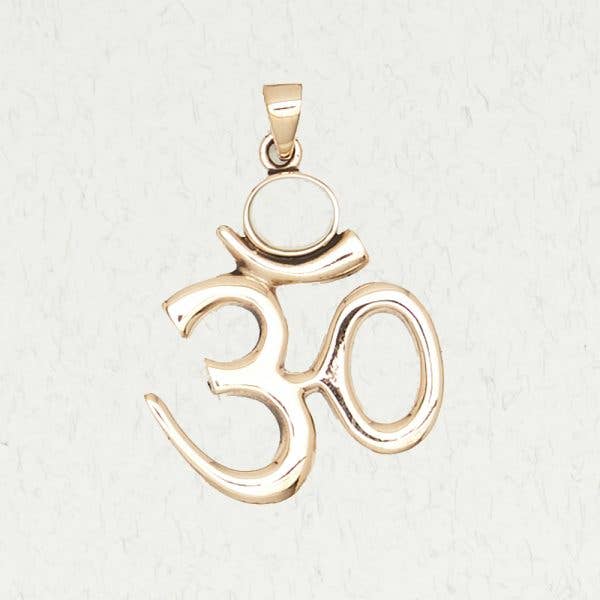 Hindu Bronze Pendant Necklace - Om for wholesale by Nirvana LLC