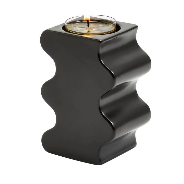 Glow Collection - Wholesale Candle holder - Curvy Black Tealight/SmartScents Holder1