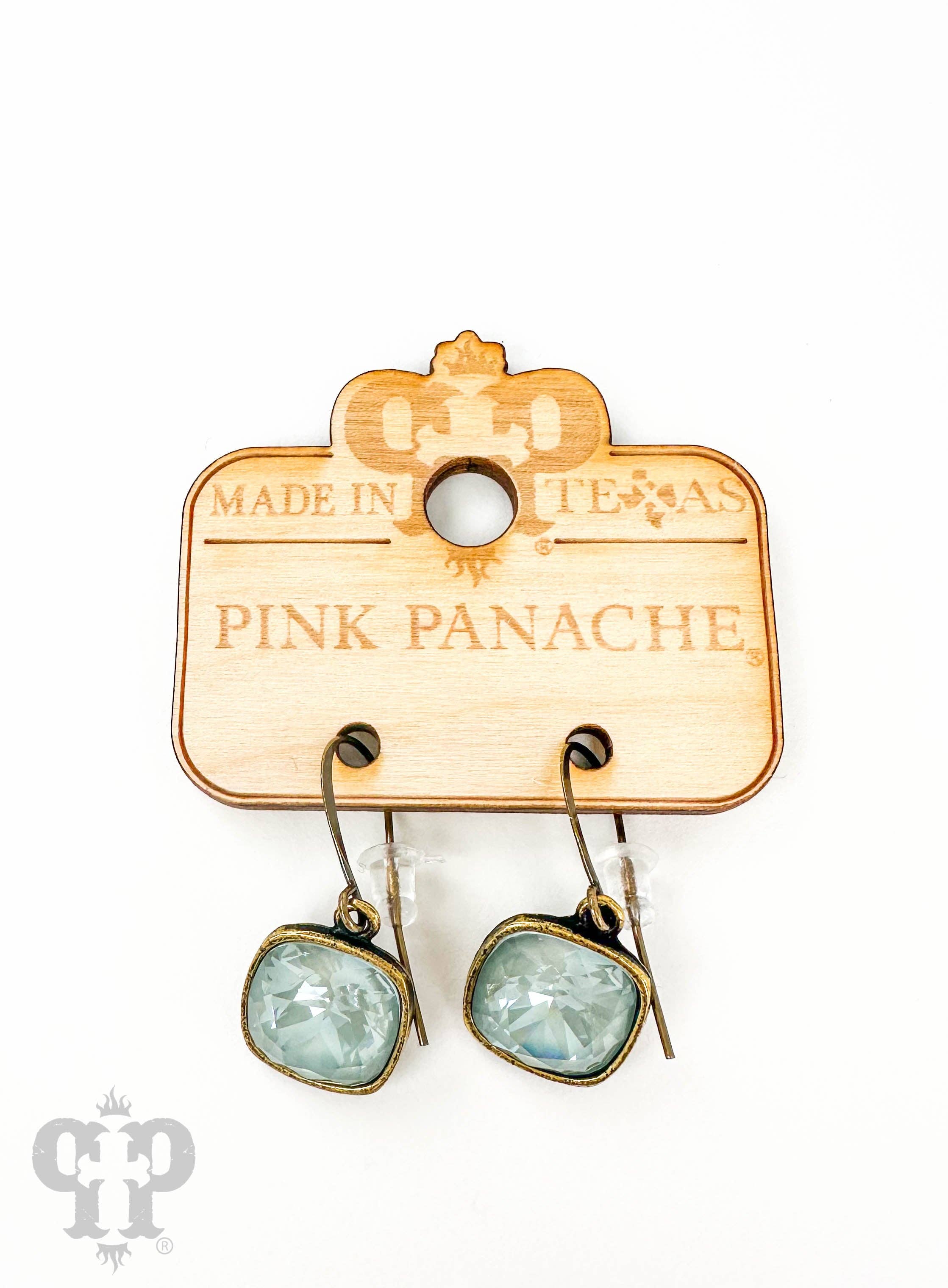Pink Panache Brands - Wholesale Dangle Earrings - Austrian square crystal hook earring, 12mm13