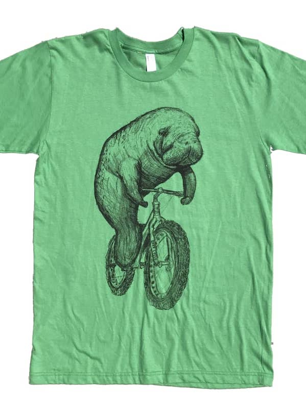 Manatee on a Fat Tire Bike Men's T-Shirt for wholesale by Dark Cycle Clothing