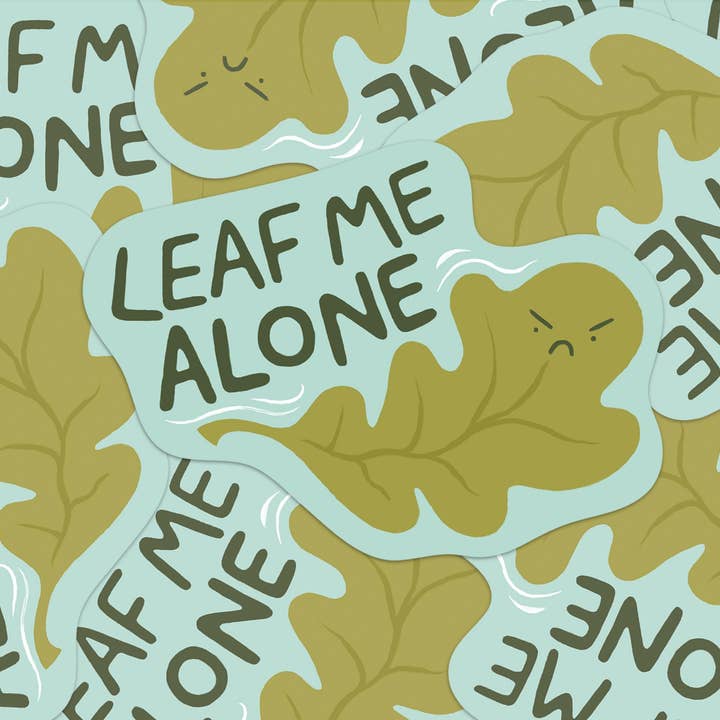 Leaf Me Alone – Eco-Friendly Sticker for wholesale by Hayley Wells Illustration