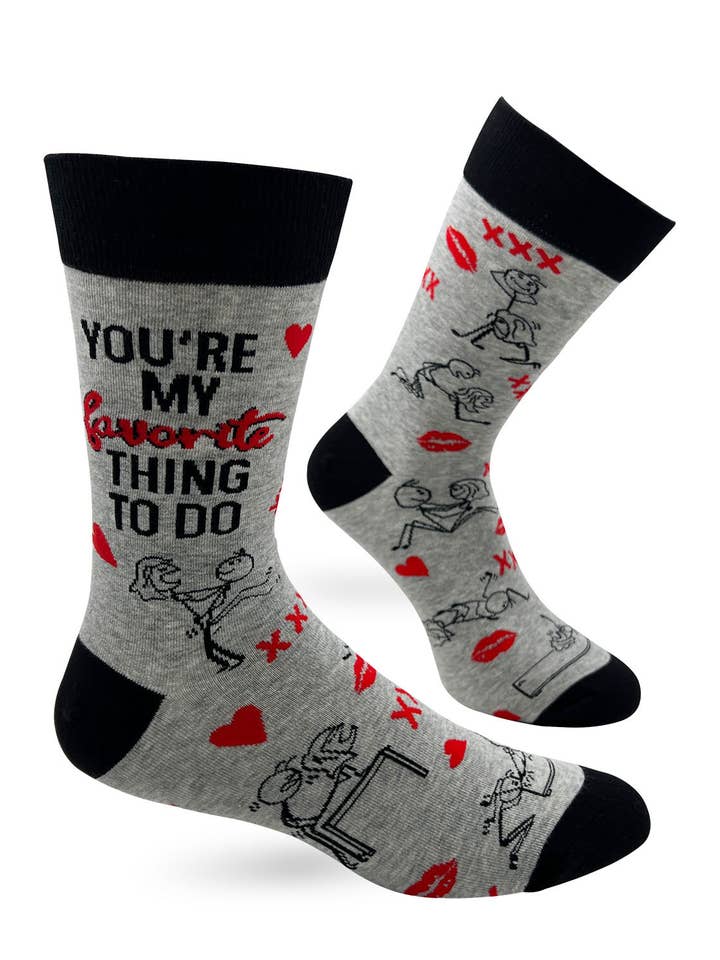 Chaussettes Novelty Crew You're My Favorite Thing To Do pour homme pour la vente par Fabdaz