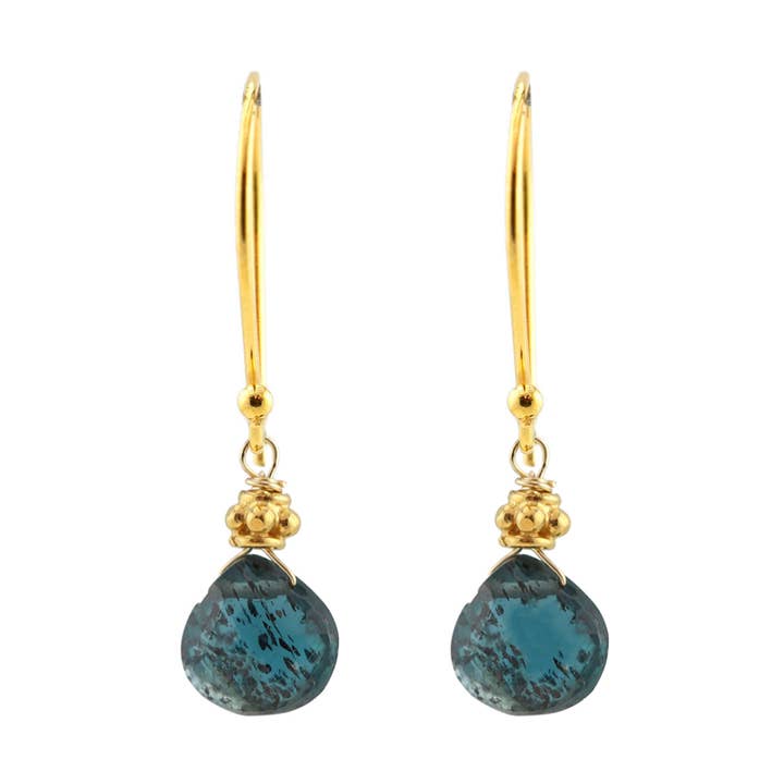Boucles d'oreilles minuscules en cyanite E-1789 pour la vente par Alicia Van Fleteren Jewelry Design