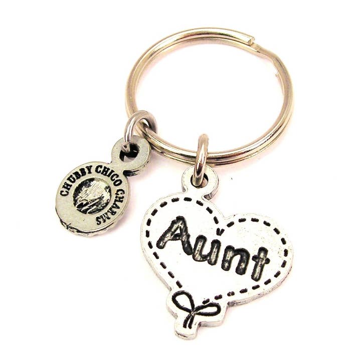 Aunt Quilted Heart Key Chain for wholesale by Chubby Chico Charms
