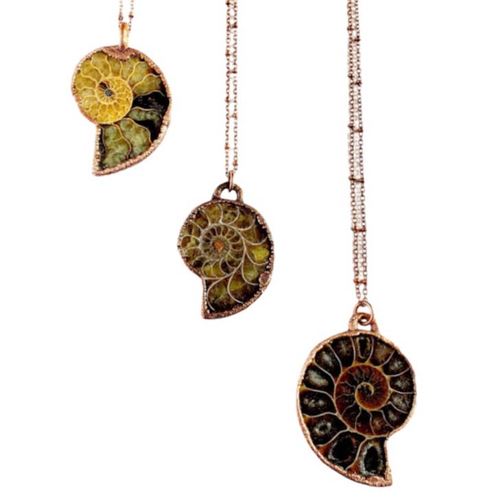 MergingMetals - Wholesale Pendant/Charm Necklace - Ammonite Fossil Necklace
