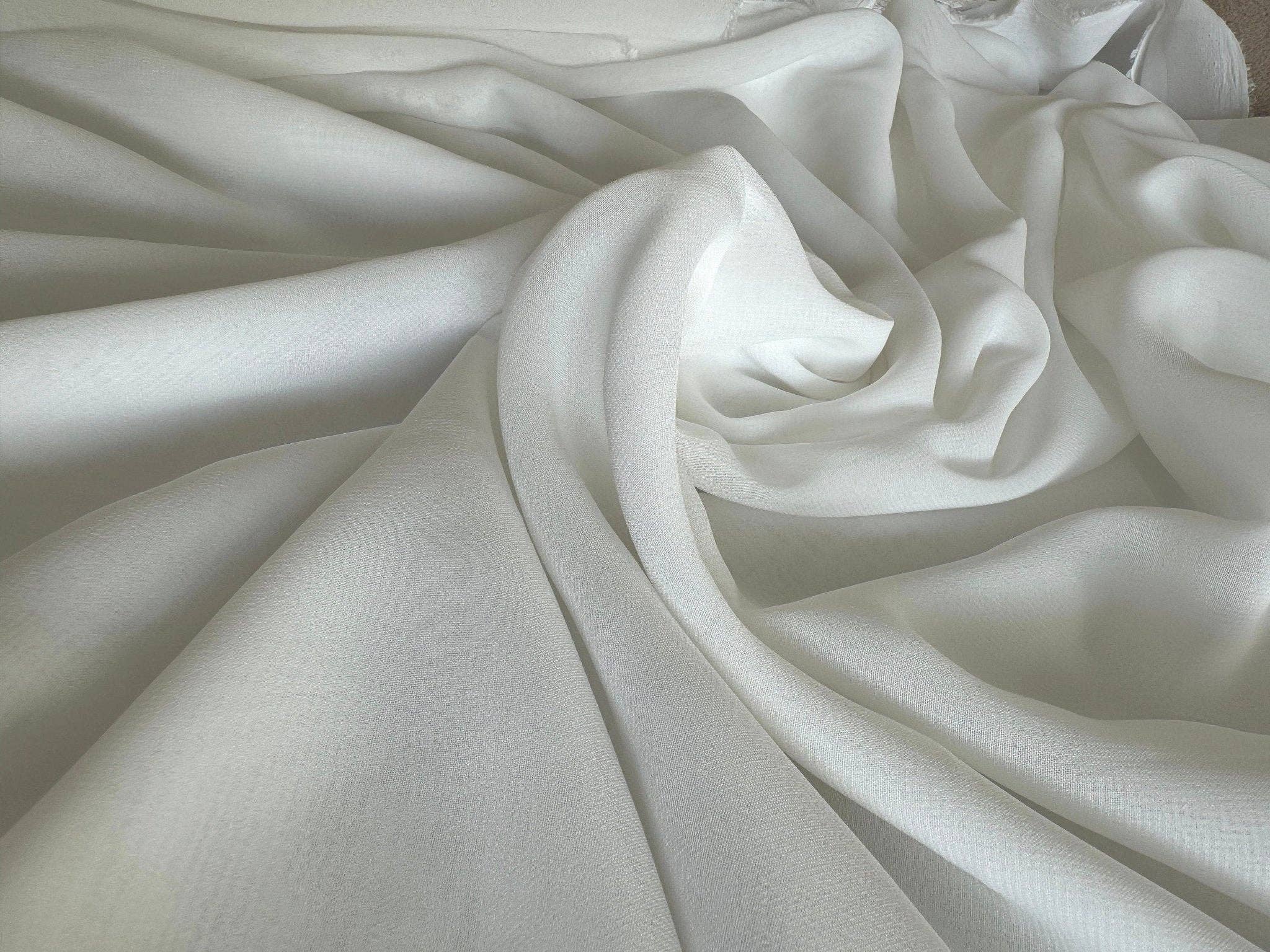 GalaTextile – wholesale Craft supplies – Off White Chiffon Fabric By Yard, Sheer Fabric Light Weight Chiffon White Bridal Material for Gowns Drapes, Dress Arch Draping Fabric Crafts2