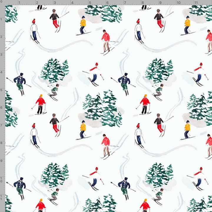 The Illustrated Life - Wholesale Flat Wrap - Skier Wrapping Paper Sheets1