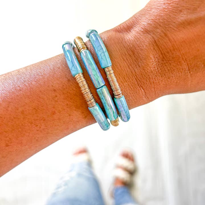 Savvy Bling - Wholesale Beaded Bracelet - Metallic Tube Bracelets57