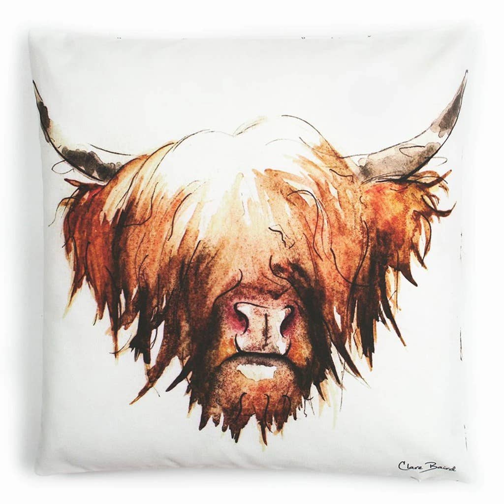 Clare Baird – wholesale Throw/decorative pillow – Cushion - Highland Cow1