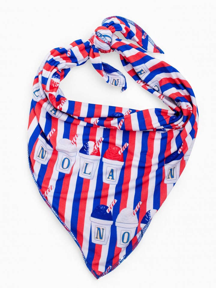Red, White, and Sno-Balls Pet Bandana for wholesale by Pearls & Pelicans