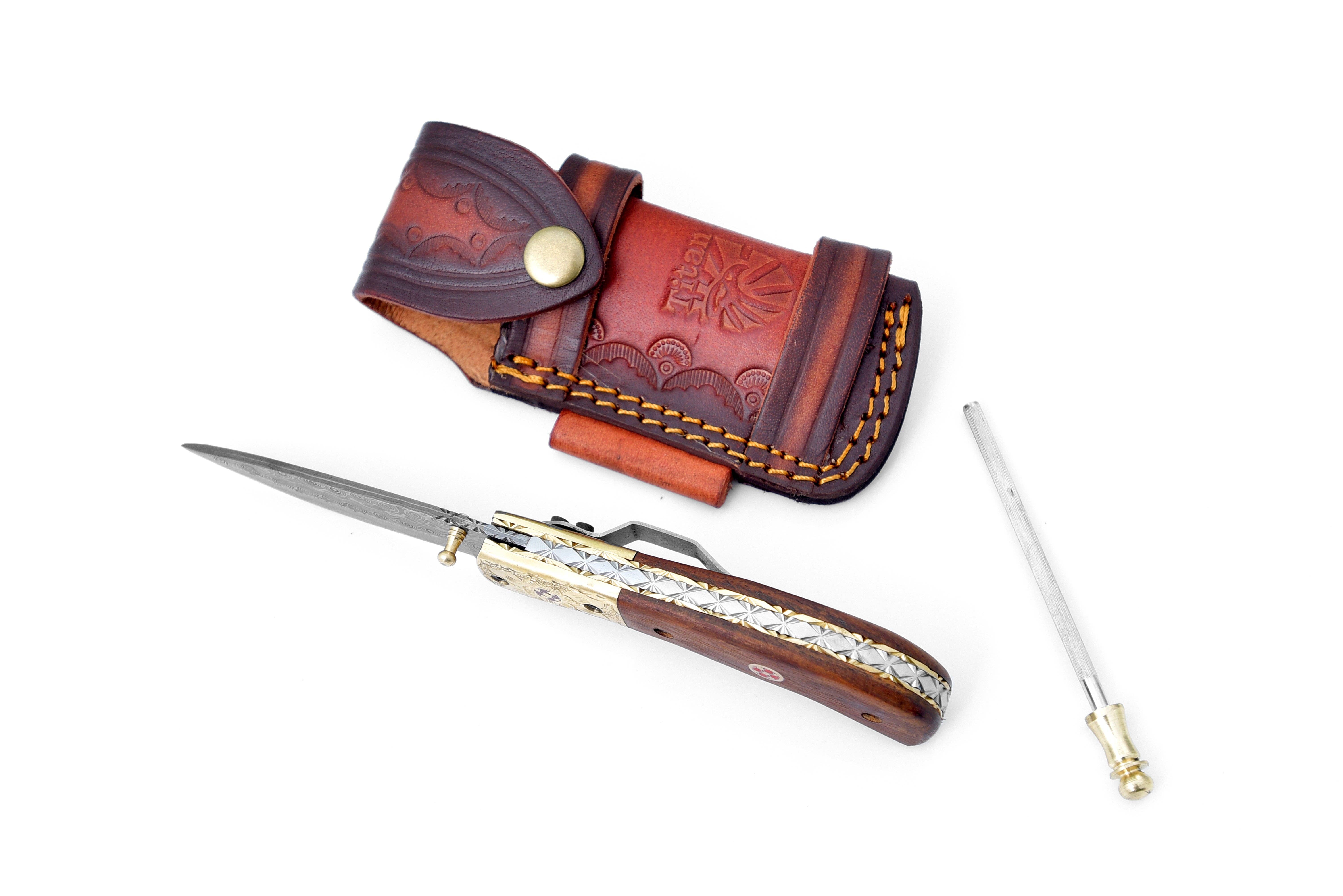 Titan International - Wholesale Pocket Knife/Holder - Titan Nebula Cascade Damascus Steel Pocket Knife2