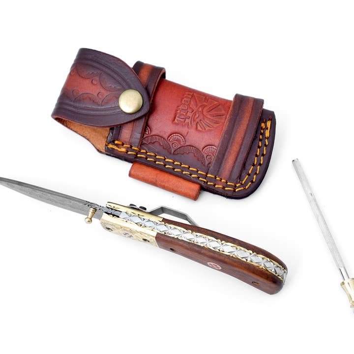 Titan International - Wholesale Pocket Knife/Holder - Titan Nebula Cascade Damascus Steel Pocket Knife2